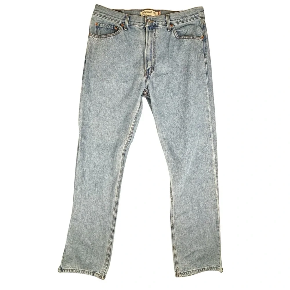 Levi's 505 Jeans Mens 36x34‎ Blue Light Wash Y2K Vintage Denim Regular Straight